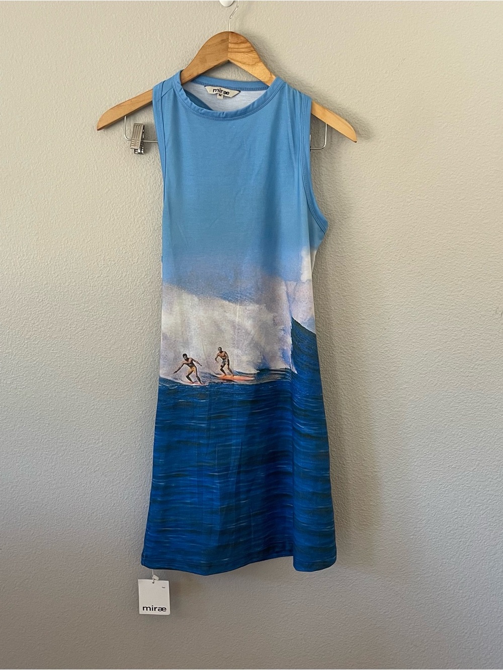 Mirae Surfin' Dress in Bleu sleeveless mini tank-dress size M NWT - Picture 4 of 12